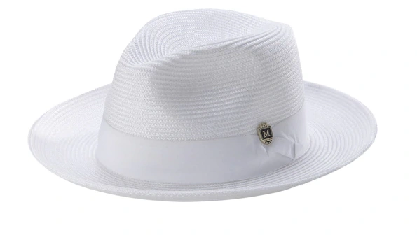 Sombrero Fedora Blanco Trenzado: Elegancia Veraniega con Cinta a Juego, ¡Irresistible!