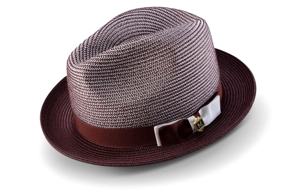 Fedora Trenzado Bicolor para Hombre: Elegancia Casual con Cinta Grosgrain. ¡Atrapa Miradas!